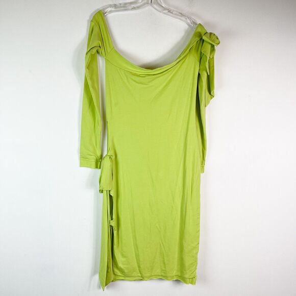 ROTATE BIRGER CHRISTENSEN NWOT Green Off-the-shoulder Bodycon Dress Size 8 - Picture 1 of 10